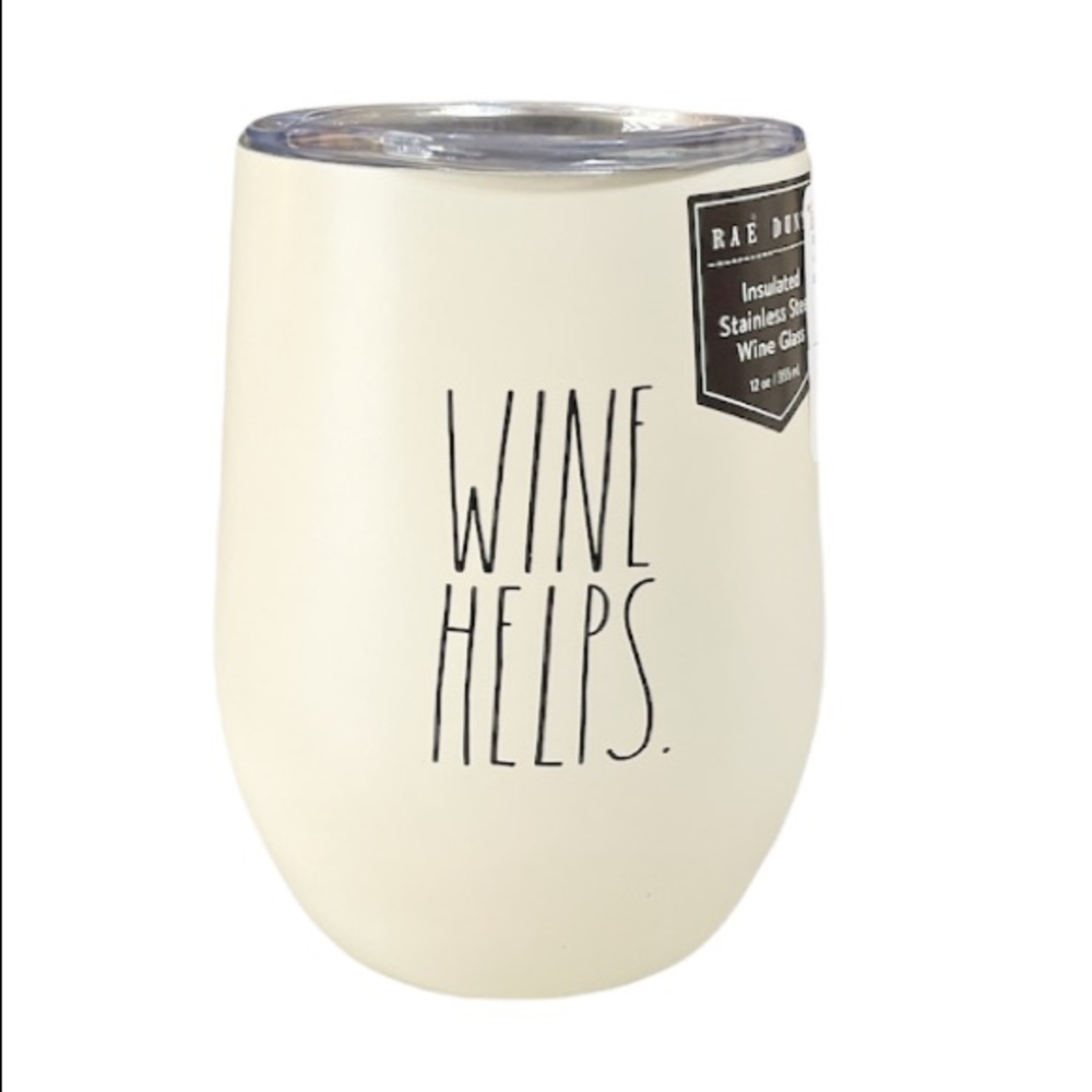 NEW Rae Dunn WINE HELPS Stemless Stainless Steel 🍷 Tumbler